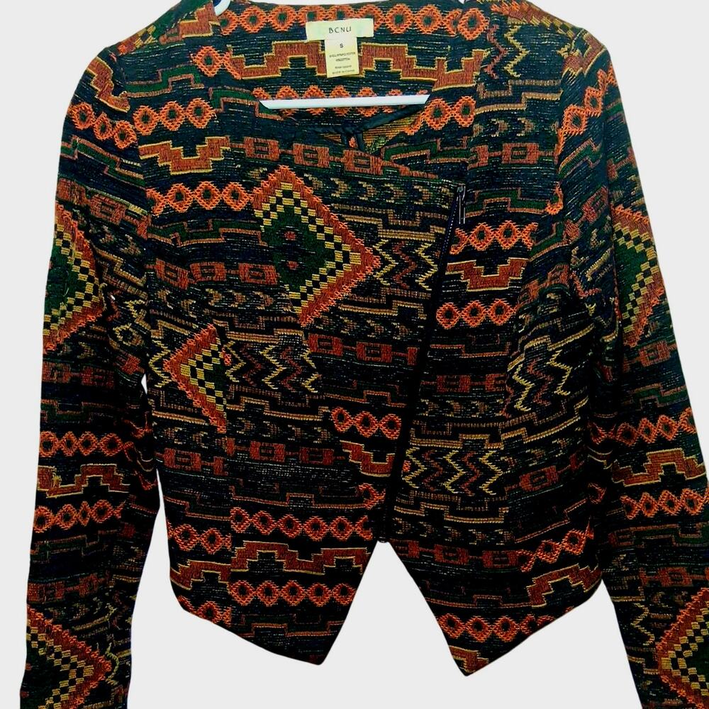 Vintage BCNU Tapestry-Style Geometric Jacket - Size Small